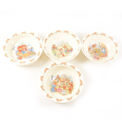 Lot 105 - Four Royal Doulton 'Bunnykins' bowls.