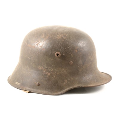 Lot 112 - WWI German war helmet, lacking chinstrap.
