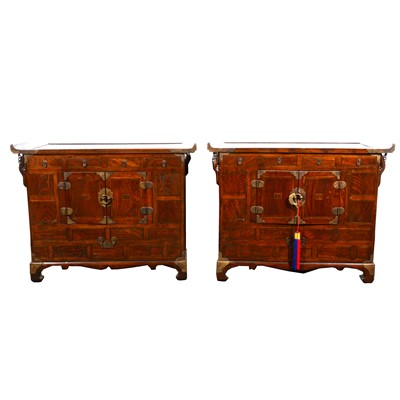 Lot 10 - A pair of Korean elm chests