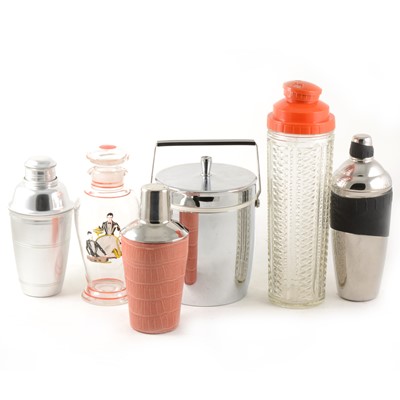 Lot 72 - A collection of cocktail shakers and related items.