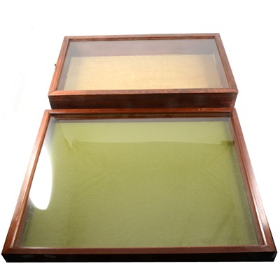 Lot 180 - Two glazed mahogany table top display cabinets suitable for collections or antique fairs.