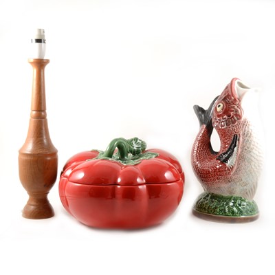 Lot 18 - Portuguese leaping fish vase, 33cm
