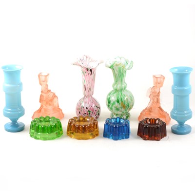 Lot 77 - A quantity of coloured glassware, mostly press-moulded