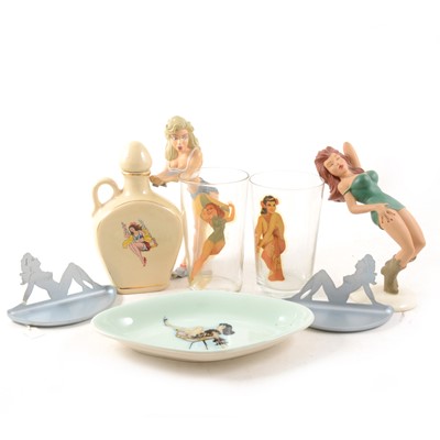 Lot 74 - A quantity of vintage 'glamour girl' glassware, etc
