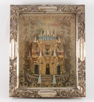 Lot 78 - A Regency rolled paper diorama, designed as a fortified palisade