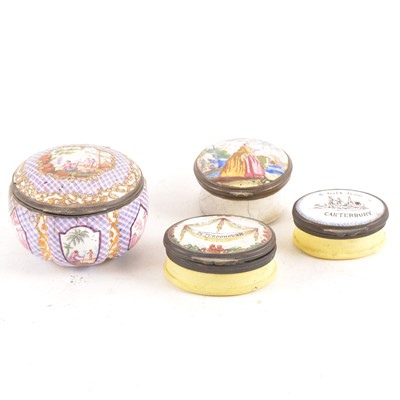 Lot 147 - Four enamel pill boxes
