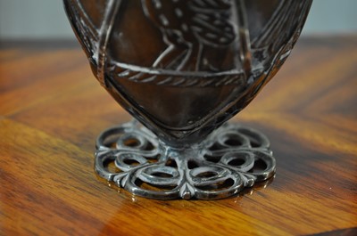 Lot 90 - A white metal mounted coconut cup of ovoid form, pricked date 1590