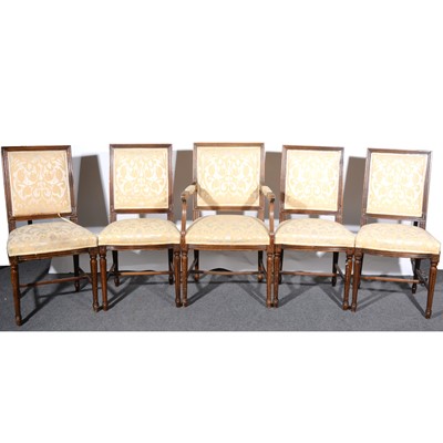 Lot 539 - Set of five dining chairs, French Provincial style