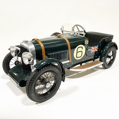 Lot 67 - A Bentley Speed 6 pedal car; 1.5m in length, painted with British racing green, no.6 side decals