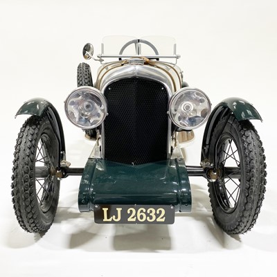 Lot 67 - A Bentley Speed 6 pedal car; 1.5m in length, painted with British racing green, no.6 side decals
