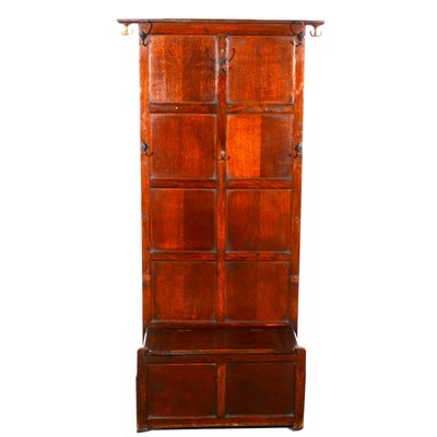Lot 148 - An oak hall stand, adapted