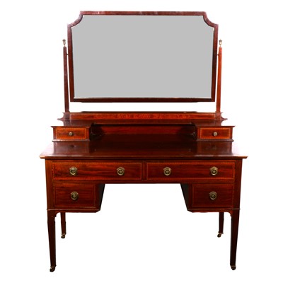 Lot 74 - An Edwardian mahogany and burr walnut dressing table