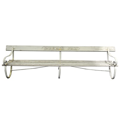 Lot 192 - Repainted Railway platform bench, COLWYN BAY, circa 1940