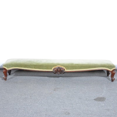 Lot 505 - A Victorian walnut longstool