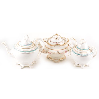 Lot 56 - A Victorian bone china comport and other Victorian pottery
