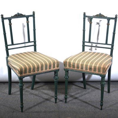 Lot 431 - A pair of Edwardian painted salon chairs