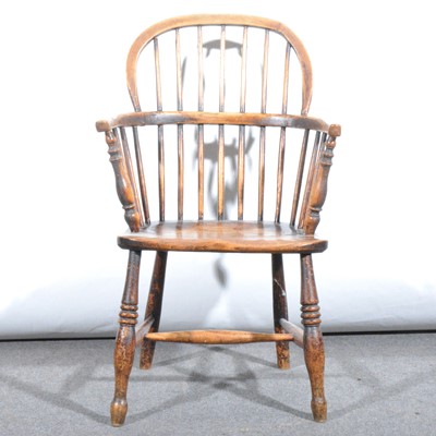 Lot 523 - A small ash and elm Windsor chair