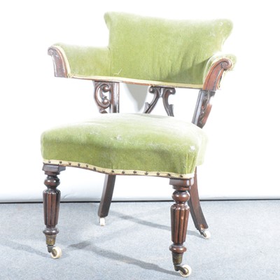 Lot 525 - A William IV mahogany elbow chair