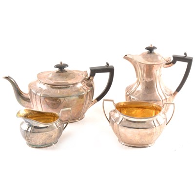 Lot 200 - Silver four-piece tea set teaset, Henry Stratford Ltd, Sheffield 1915