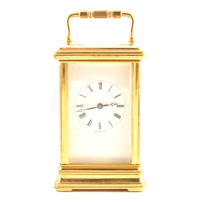 Lot 155 - English brass cased carriage clock, marked St James, London