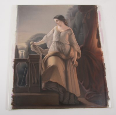 Lot 25 - A Berlin porcelain panel - A maiden at the Villa d'Este