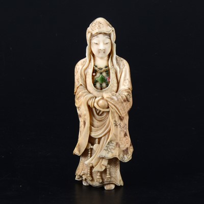 Lot 60 - A Japanese carved ivory okimono, probably Meiji
