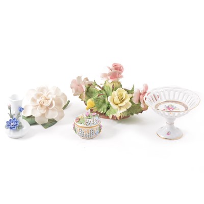 Lot 35 - Two boxes of decorative china, including Herend and Dresden
