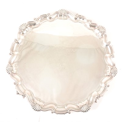 Lot 109 - A Victorian silver presentation salver