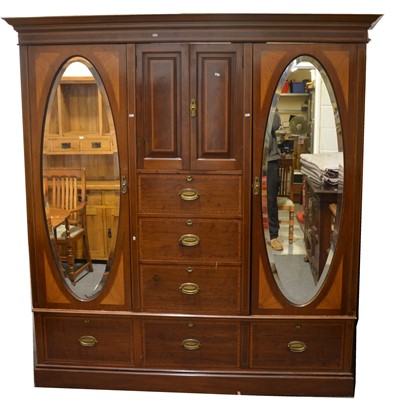 Lot 480 - Edwardian mahogany wardrobe