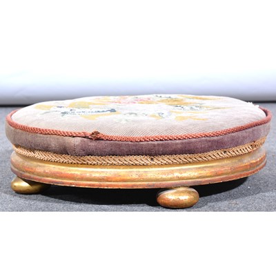 Lot 417 - A gilt wood circular footstool