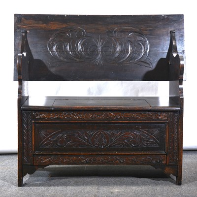 Lot 469 - Victorian oak monk's bench