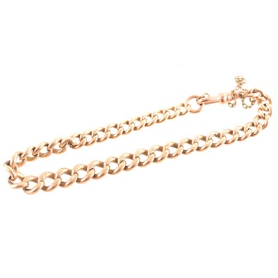 Lot 254 - A 9 carat rose gold bracelet.