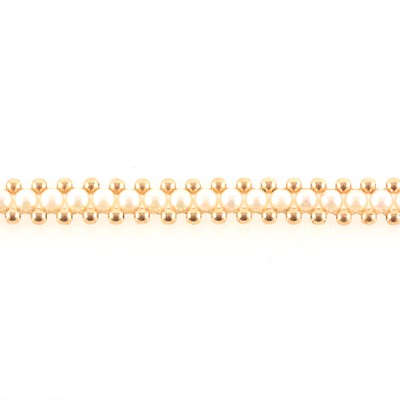 Lot 268 - A cultured pearl and yellow metal bead necklace.