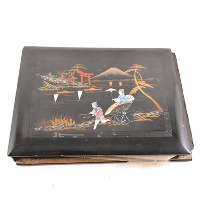 Lot 171 - A Japanese black lacquer album of photographs of a World Cruise circa 1939 on HMS Franconia.