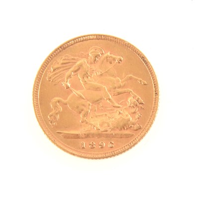 Lot 250 - A Gold Half Sovereign Victoria Veiled Head, 1896.