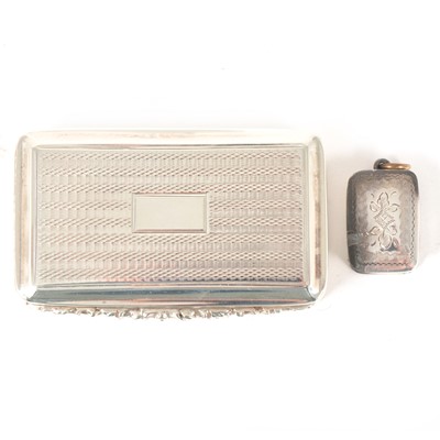 Lot 143 - A William IV silver snuff box, Nathaniel Mills, Birmingham 1834