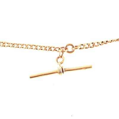 Lot 272 - A 9 carat rose gold double albert watch chain.