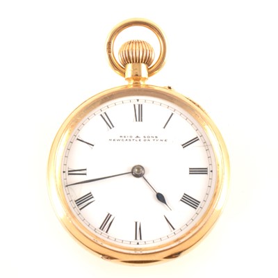 Lot 288 - An 18 carat yellow gold fob watch.