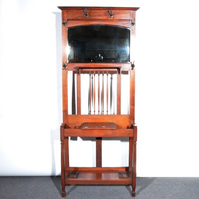 Lot 469 - An Edwardian walnut hallstand