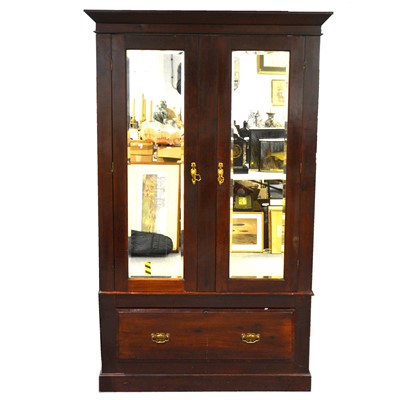 Lot 136 - A mahogany wardrobe, early 20th century.