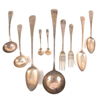 Lot 88 - Matched part canteen of silver cutlery