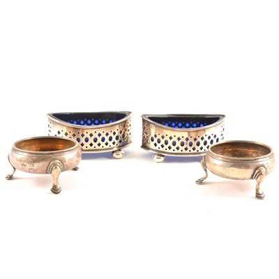 Lot 186 - Two pairs of silver salts