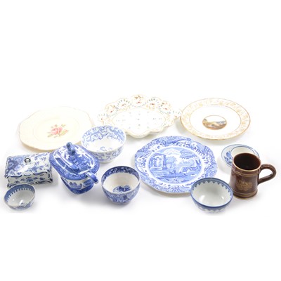 Lot 6 - A quantity of ceramics, including early Worcester and Derby