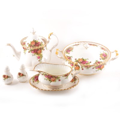 Lot 87 - Extensive Royal Albert Bone China table service, Old Country Roses pattern.