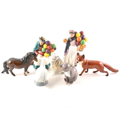 Lot 85 - Royal Doulton figure, Biddy Penny Farthing, and other collectable ceramic figures