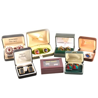 Lot 279 - Thirteen pairs of ornate vintage cufflinks.