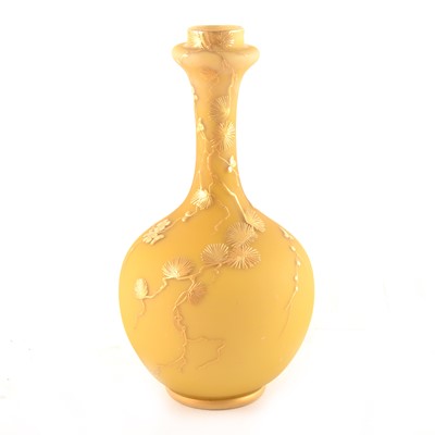 Lot 77 - Satin glass cream tinted opaque glass vase