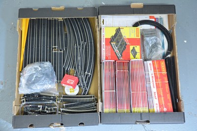 Lot 58 - A good quantity of mostly unused OO gauge model railway track, some cased.