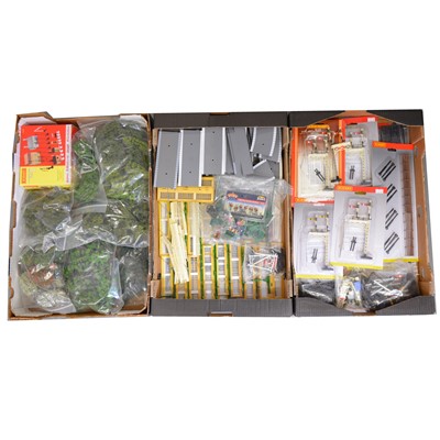 Lot 59 - OO gauge model railway track-side accessories, three trays