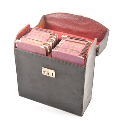 Lot 117 - Bacons' New half inch motoring maps of England and Wales, cloth in a black leather case